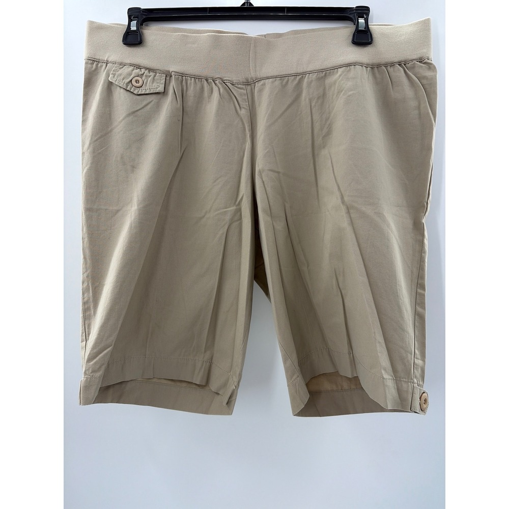 Liz Lange Maternity for Target Khaki Shorts Tan Elastic Waist Size L